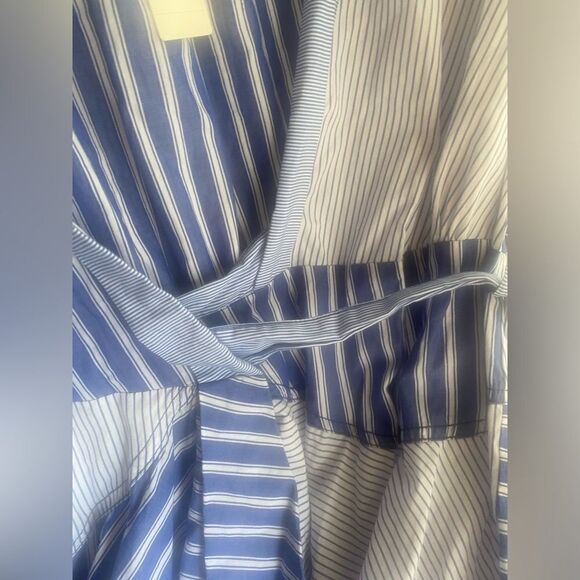 Maeve Anthropologie blue and white striped long sleeve short dress size 6 - Picture 8 of 15